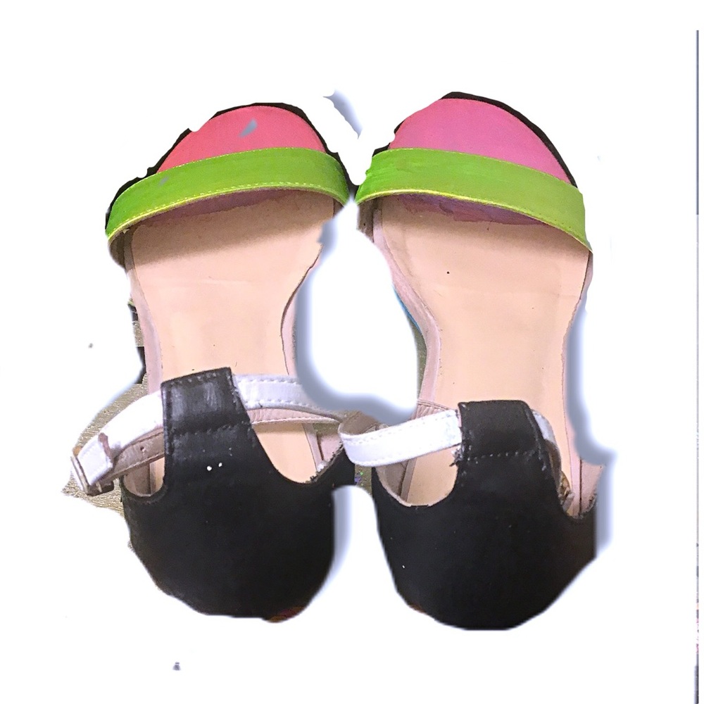 Neon Color Block Clear Heels - Picture 2 of 5